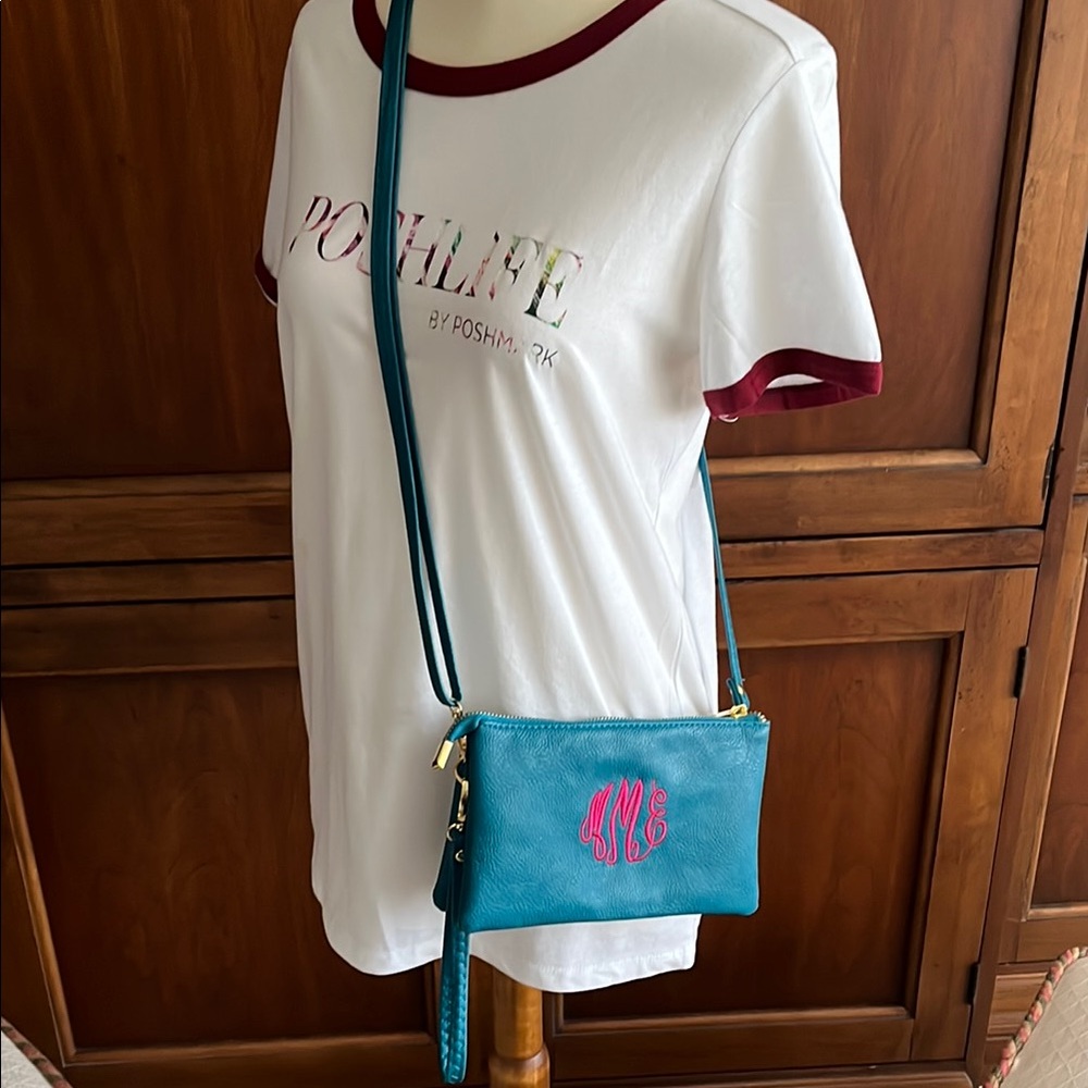 Blue Wristlet Clutch/Crossbody Bag NWOT - Picture 15 of 16